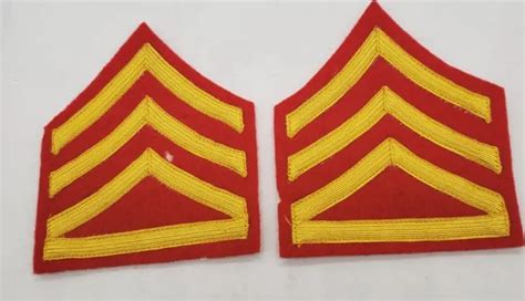 ORIGINAL US MARINE Corps Chevrons Staff Sergeant Pair Patch rank Insignia $14.99 - PicClick