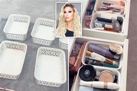 Mrs Hinch shows off her immaculate makeup storage & she organises it with 69p Poundstretcher baskets