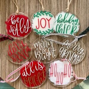 Acrylic Christmas Ornaments - Etsy