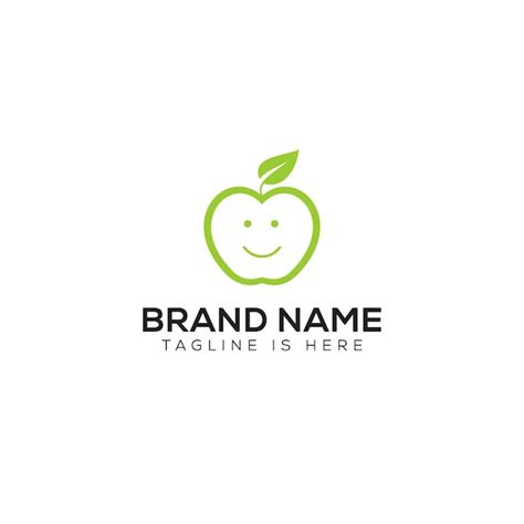 Premium Vector | Apple with smiley face logo design