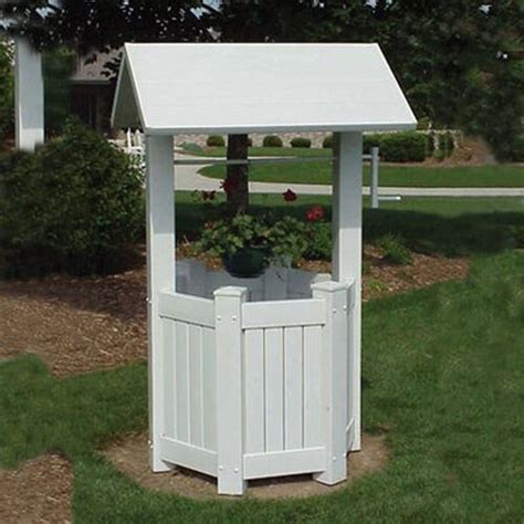 Dura-Trel 36-in W x 72-in H White PVC Vinyl Wishing Well Planter at Lowes.com