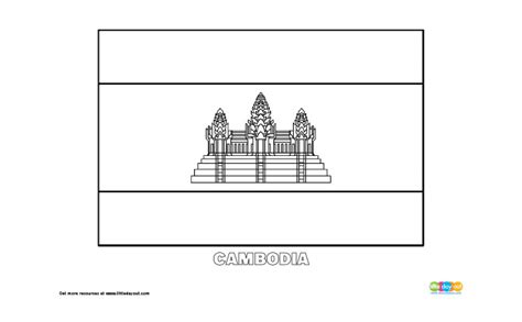 Free Cambodia Flag Colouring Page - Little Day Out