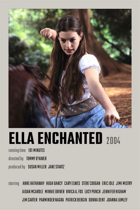 an advertisement for the film ella enchanted with a girl on a horse in the background