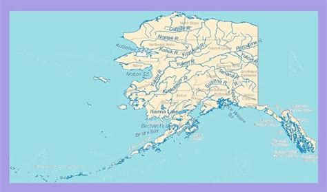 Alaska River Map | Large Printable and Standard Map | WhatsAnswer | Map ...