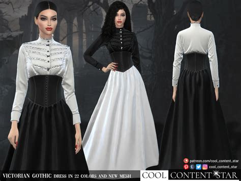 Sims 4 Victorian Gothic Dress by sims2fanbg at TSR | The Sims Book