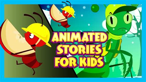 Animated Stories for Kids - Cartoon Stories | Ant and Grasshopper | Short Stories for KIDS - YouTube