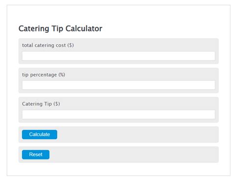 Catering Tip Calculator - Calculator Academy