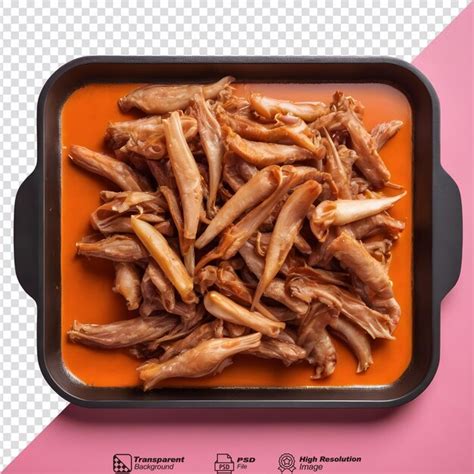 Premium PSD | Dried pork feet tray ingredient for brazilian stew isolated