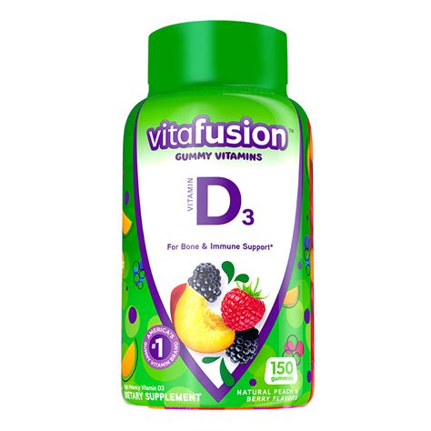 Buy Vitafusion D3 Gummy s for and Immune System Support, Peach ...