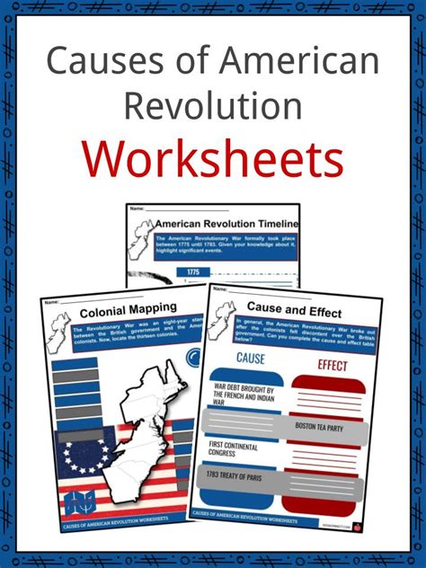 Causes of the American Revolution Facts & Worksheets For Kids