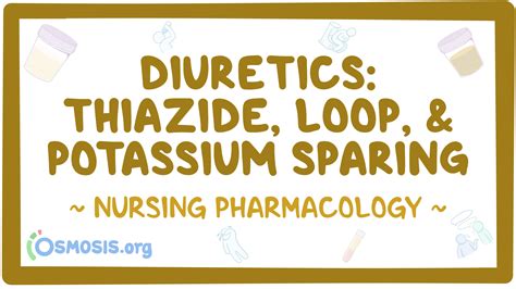 Diuretics - Thiazide, thiazide-like, loop, and potassium-sparing diuretics: Nursing pharmacology ...