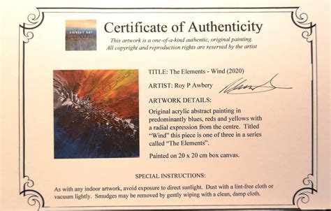 Certificates of Authenticity (proving it's really an Awbery!) — Roy P. Awbery