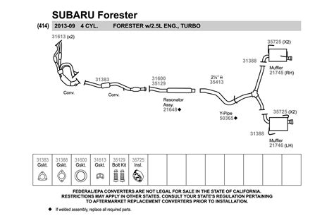 2010 Subaru Forester Exhaust System