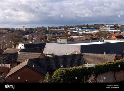 Rooftop view over Kettering from the carpark of the Newland Shopping Centre, Kettering ...