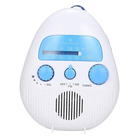 Shower Radio, Portable AM/FM Radio Waterproof Audio Speaker Bathroom ...