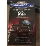 Ghirardelli Chocolate Dark Chocolate, Intense Dark 92% Cacao moonlight mystique: Calories ...