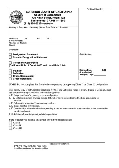 Fillable California Superior Court Forms printable pdf download