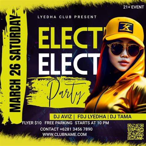 Electro party Template | PosterMyWall