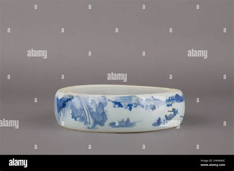 Art inspired by Circular Inkstone with Design of Figures in a Landscape, Chinese, Qing dynasty ...