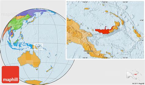 Political Location Map of West New Britain