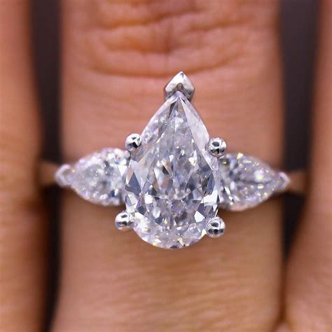 Diana M Unique Pear Shaped Diamond Engagement Ring 54% off retail in ...