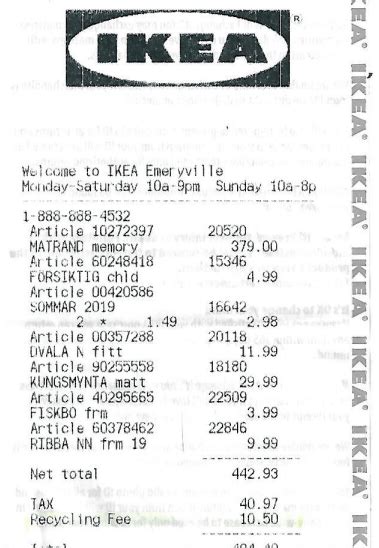 Why a Furniture Purchase Receipt Included a $10.50 ‘Recycling Fee ...