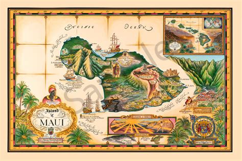 Historical Maps | Map of Maui by Blaise Domino