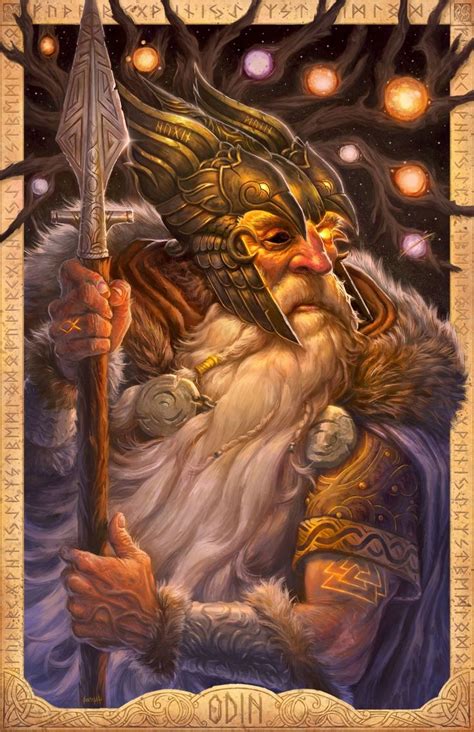 Odin The Allfather With the great World Tree Yggdrassil behind him, Odin looks u… – Norse ...