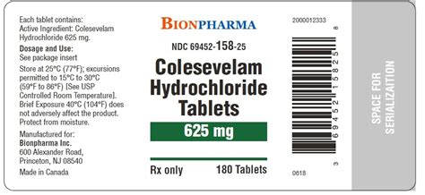 Product Images Colesevelam Hydrochloride Photos - Packaging, Labels & Appearance