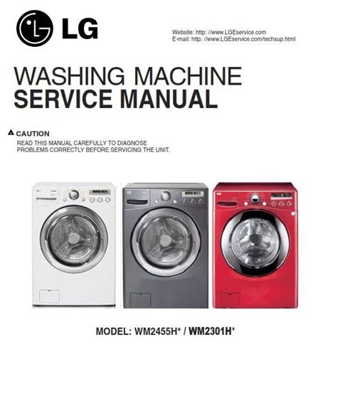 LG WM2301HR Washer Service Manual and Repair Guide | Washing machine service, Machine service ...