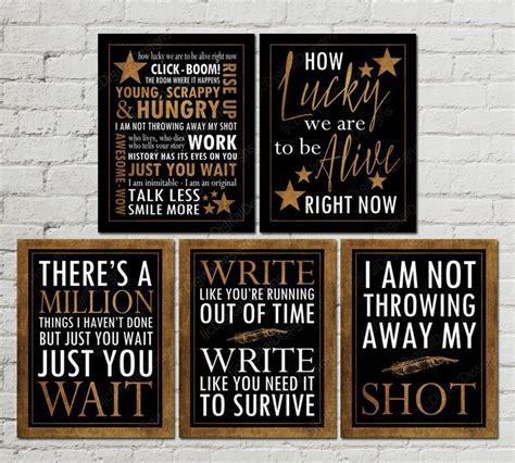 Printable Set of Hamilton Musical Inspired Quotes Subway Art Word Art Typography Poster ...