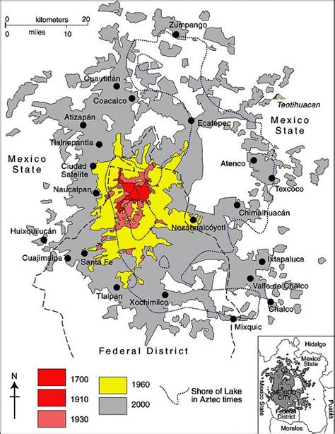 Mexico City district map - Map of Mexico City district (Mexico)