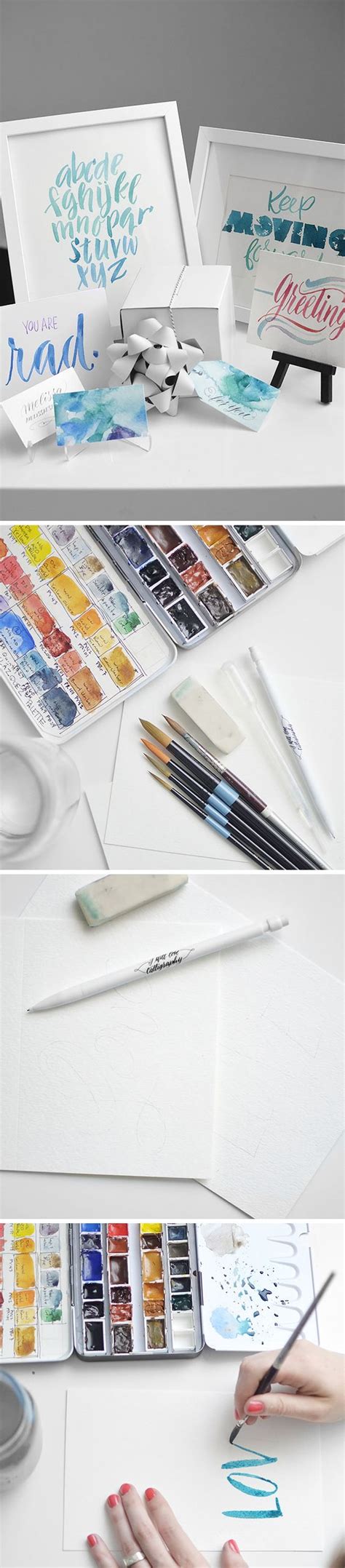 Tutorial: Lettering with Watercolors | Tutoriels aquarelles, Lettering ...