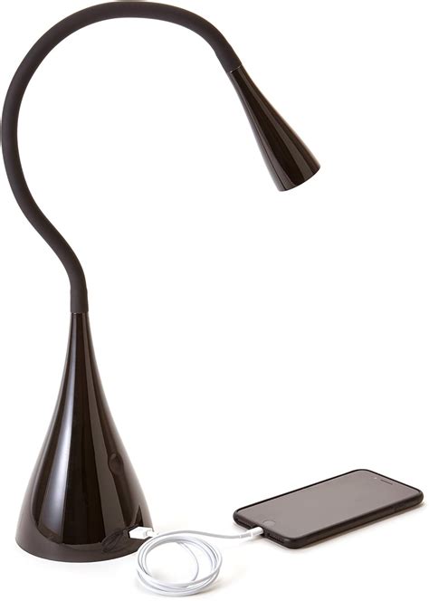 Newhouse Lighting 3W Energy-Efficient"Gooseneck" Touch Dimmable LED Desk Lamp, Black, LED Bulbs ...
