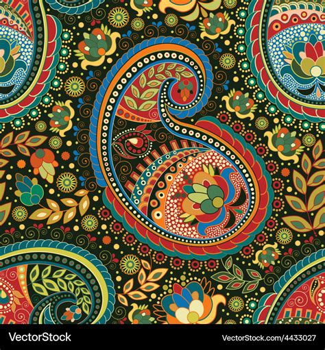 Paisley colorful seamless pattern Royalty Free Vector Image