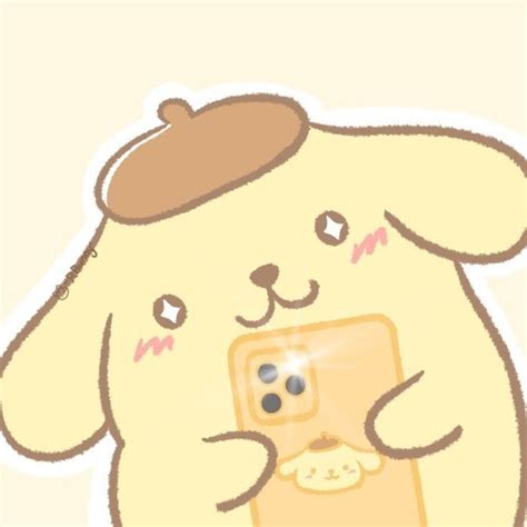 pompompurin selfie pfp icon | Hello kitty backgrounds, Kitty drawing, Cute doodles