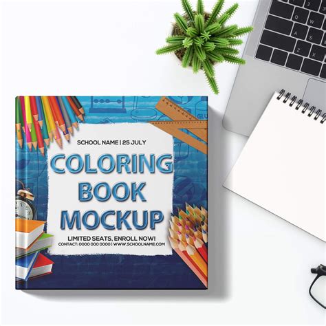 Free Coloring Book Mockup PSD Template - Mockup Den