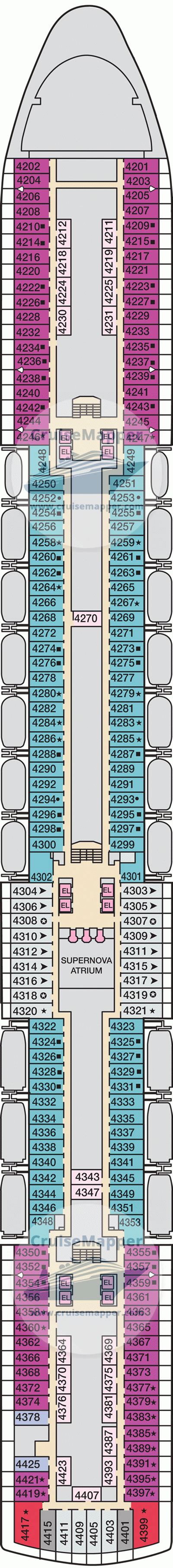 Carnival Luminosa deck 4 plan | CruiseMapper