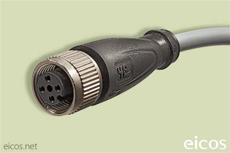 M12 Plug Connector - M12 Female Straight Connector 2m PVC Cable