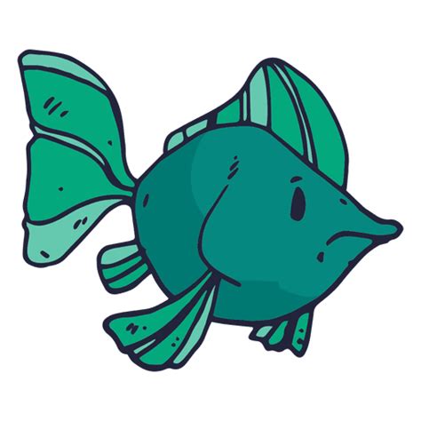 Green fish cartoon - Transparent PNG & SVG vector file