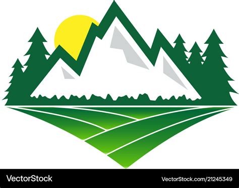 Mountain nature logo design template Royalty Free Vector