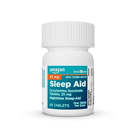 Amazon Basic Care Sleep Aid Tablets, Doxylamine Succinate Tablets, 25 ...