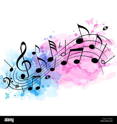 Abstrakte Musik Hintergrund mit Noten und Aquarell Textur Stockfotografie - Alamy