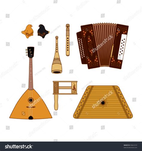 Russian Folk Music Instruments Stock Vector 99661019 - Shutterstock