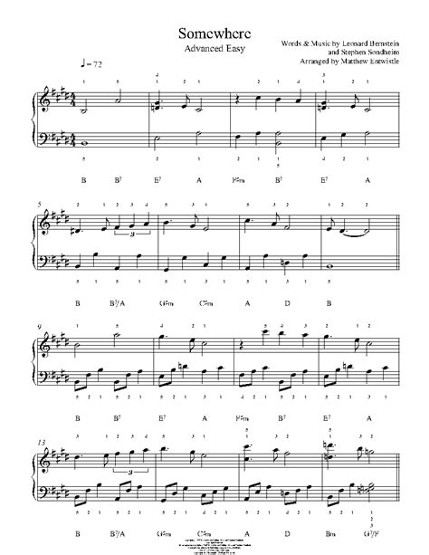 Somewhere by Leonard Bernstein Sheet Music & Lesson | Advanced Level