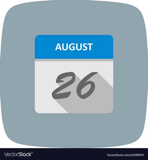 August 26th date on a single day calendar Vector Image