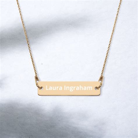 Laura Ingraham Necklace laura ingraham Engraved Silver Bar | Etsy