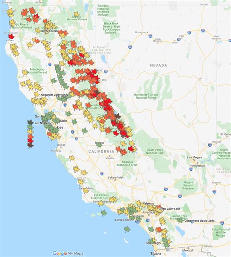 Fall Color Map California 2025 - Gussie Melonie