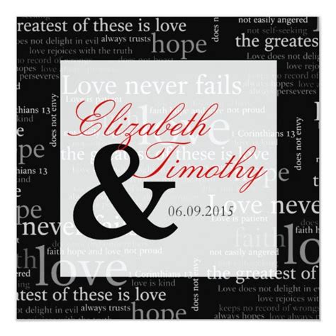 1 Corinthians 13 Black & White Wedding Invitation | Zazzle