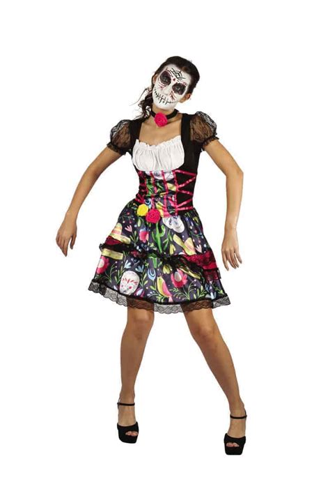 Ladies 'Day of the Dead' Multicolour Costume - The CPS Warehouse